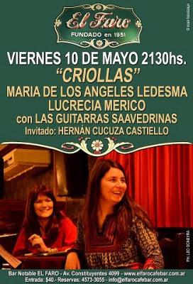Noche criolla au Bar el Faro avec Lucrecia Merico, Chiqui Ledesma et Cucuza [à l'affiche]