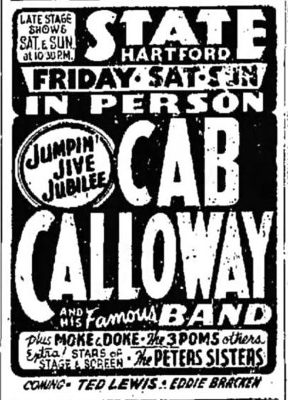 10 mai 1946, Cab Calloway au State Theatre d'Hartford, CT