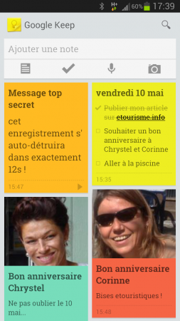 Un p’tit nouveau chez le geant de Mountain View : Google Keep