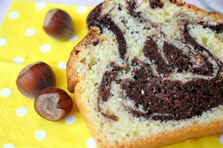 Gâteau marbré vanille- chocolat/noisette