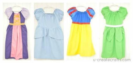 Disney Princesses robes Idées : 4 robes de princesses Disney à partir du patron de la robe Léa à manches ballon