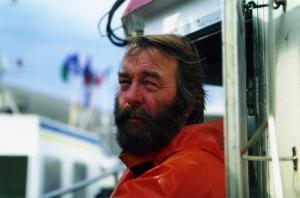 Alain Jégou sur son bateau, L'Ikaria