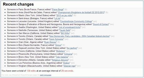 La liste des modifications défile ...