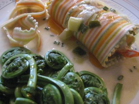 Cannelloni multicolores au homard et au safran