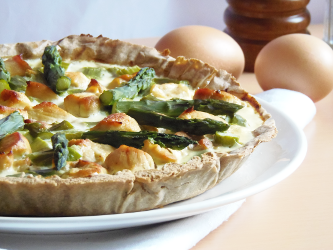 Tarte au poulet et asperges vertes