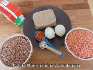 Tofu aux lentilles corail et Sarrasin grillé