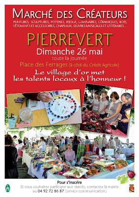 marché créateurs le 26 mai à Pierrevert