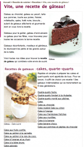 Landing page sur les gâteaux - site aufeminin.be