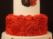 wedding cake rouge, noir pour mariage Hollywood