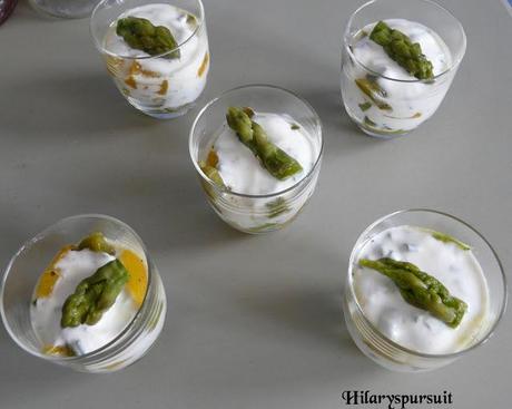 Verrines fraîcheur aux poivrons et asperges / Fresh peppers and asparagus glasses