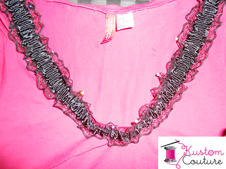 Pose de la dentelle autour du col | Kustom Couture