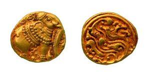 L'une des trois pièces d'or 