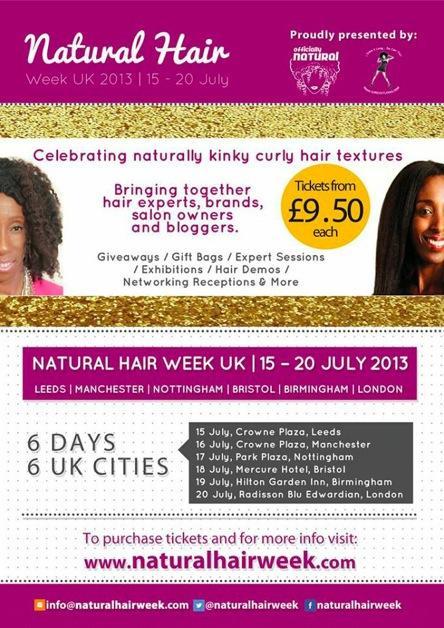 AUX NAPPY GIRLS ANGLAISES : LONDRES 'NATURAL HAIR WEEK' 15-20 JUILLET 2013