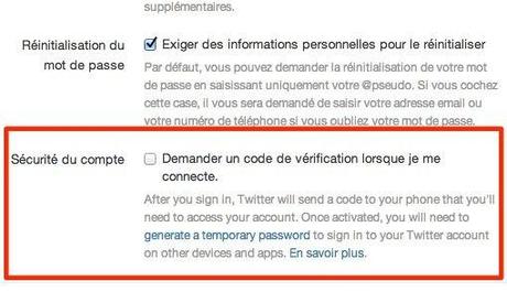 twitter securite double authentification 1 Twitter : renforcez la sécurité de votre compte avec la validation en deux étapes