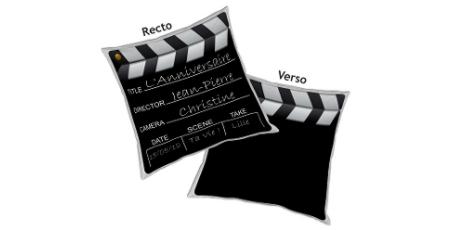 Coussin pas cher sur le thème du cinéma.