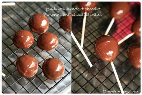 a almond and choco lollies