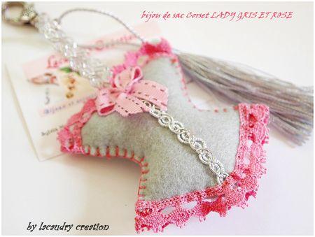 BIJOU CORSET BUSTIER GRIS ROSE LACAUDRY CREATION