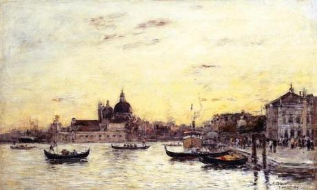 Eugene-louis-Boudin-Venice-The-Mole-at-the-Entrance-to-the-Grand-Canal-and-the-Salute