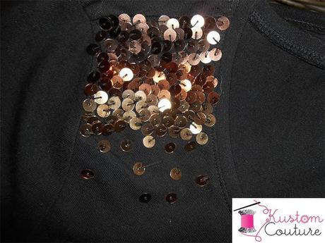 Dégardé de paillettes sur tee-shirt | Kustom Couture