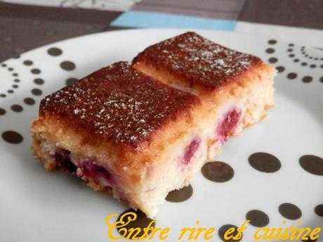 Moelleux au chocolat blanc, ricotta et framboises Hebergeur d'image