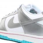 Nike Dunk Low GS White-Metallic Silver-Bright Turquoise-Laser Pink