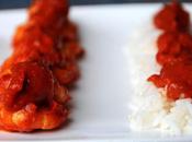 Crevettes sauce poivrons grillés