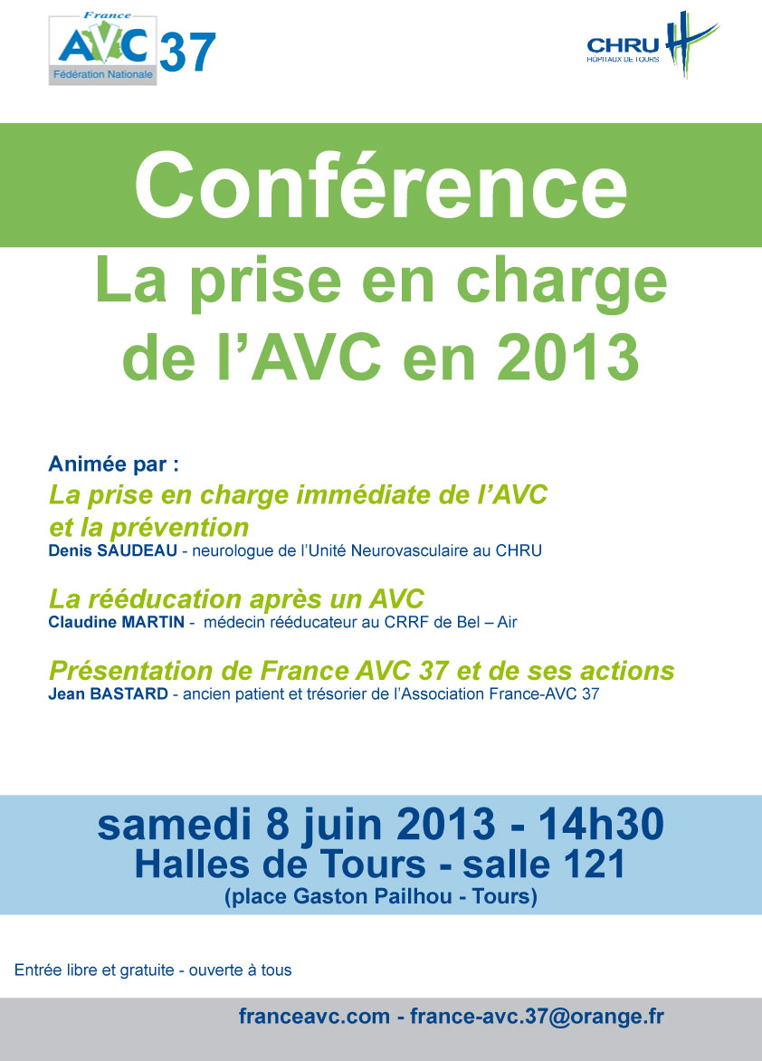 AVC : Conférence grand public le 8 juin 2013 – CHRU de Tours