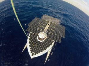 Le bateau solaire vu d'un cerf-volant