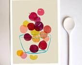 Kitchen Art print - Plums - Summer Fruit Art  / high quality fine art print