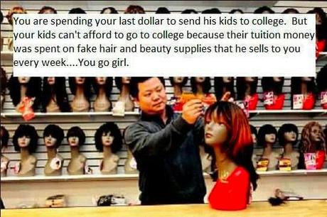 Les coréens se moquent des femmes noires qui dépensent tout leur argent dans les perruques pendant que eux se remplissent les poches