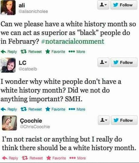 Black history month VS white history month