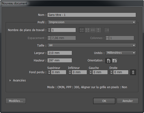 Nouveau document Illustrator portrait