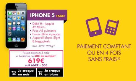 Moins 50 € sur l'iPhone 5...