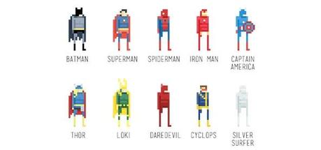 Des Super Héros en Pixel Art