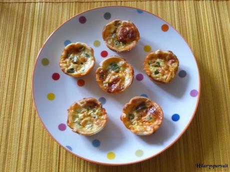 Cup-quiches au chorizo et poivrons verts / Chorizo and green pepper cup-quiches