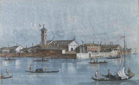 Isola del Lazzaretto Vecchio par Giacomo Guardi (Venezia 1764-1835) 