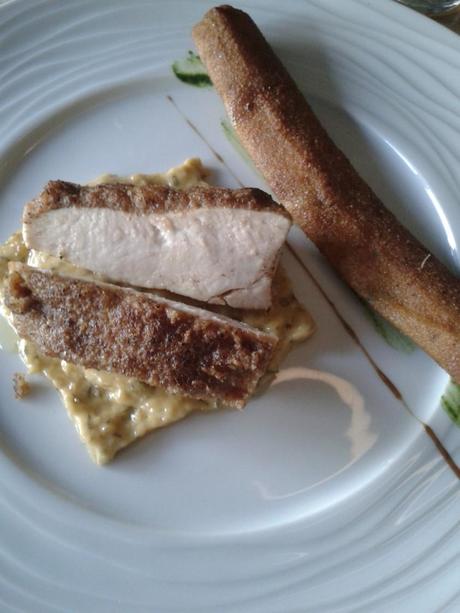 La Fourchette du Printemps Volaille gratinée à la croûte de moelle cromesquis de coquillettes