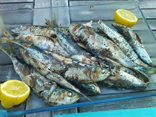 mon barbecue et mes sardines grillées