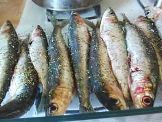 mon barbecue et mes sardines grillées