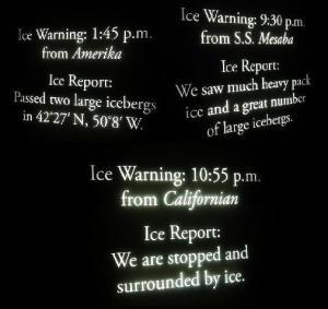 Warnings ice