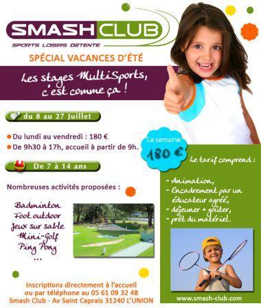 Stages enfants au Smash Club cet été!