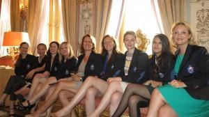 Les 9 femmes entrepreneurs de la délégation française à l’Ambassade de France à Moscou. 