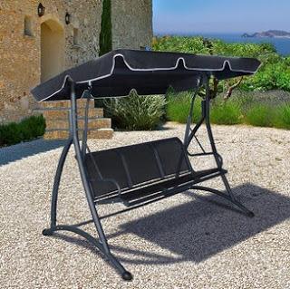 Balancelle de jardin 3 places en Métal / Textilène / Polyester 190cm MARINO Top 3 des dernières tendances déco pour son jardin