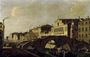 Bernardo Canal - Canaregio, le ponte tre archi et le Palazzo_Valier