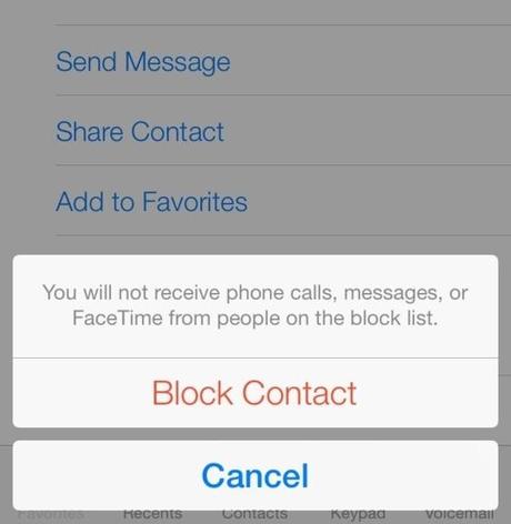 iOS 7 sur iPhone permet de bloquer les appels...