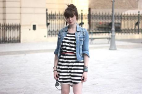 robe rayee veste jean