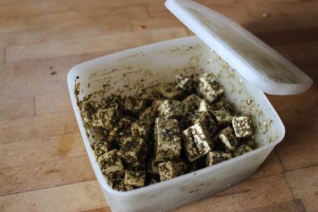 Cubes de tofu au parfum libanais