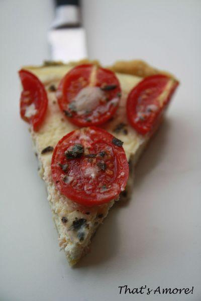 Tarte à la tomate, parmesan & basilic, cheesecake d'olives noires 5