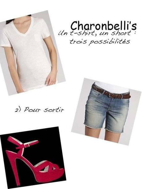 Un short, un t-shirt, trois possibilités (2) - Charonbelli's blog mode