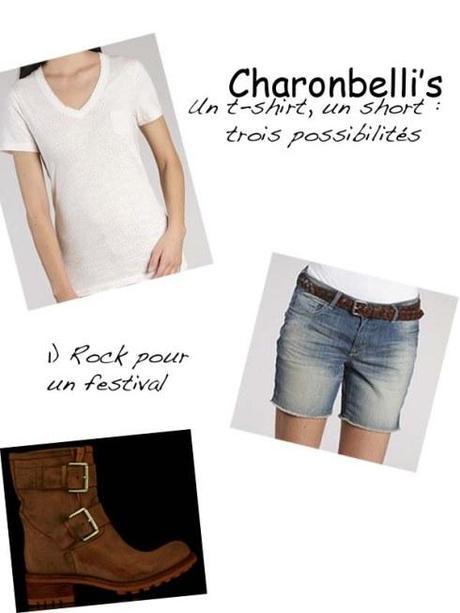 Un short, un t-shirt, trois possibilités (1)- Charonbelli's blog mode